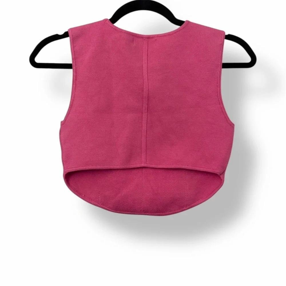 House of Harlow 1960 Ribbed Crop Top Pink - Picture 3 of 5